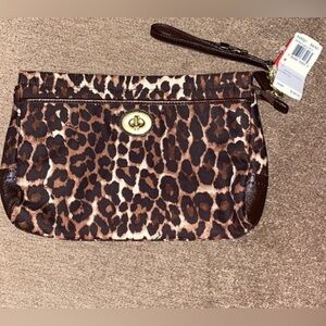 Coach animal print large clutch, NWT